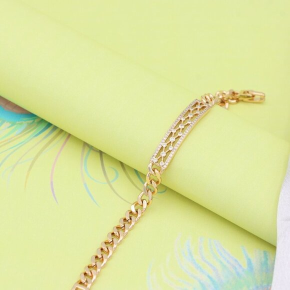 Rose Gold Elegant Cubic Zirconia Bracelet in 20cm Chain for Women, XPBL0718 - Picture 4 of 12